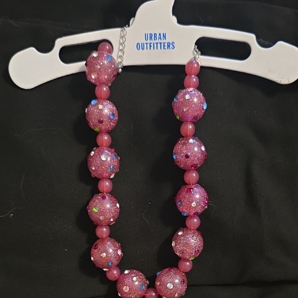 Urban Outfitters Glittery Pink Necklace